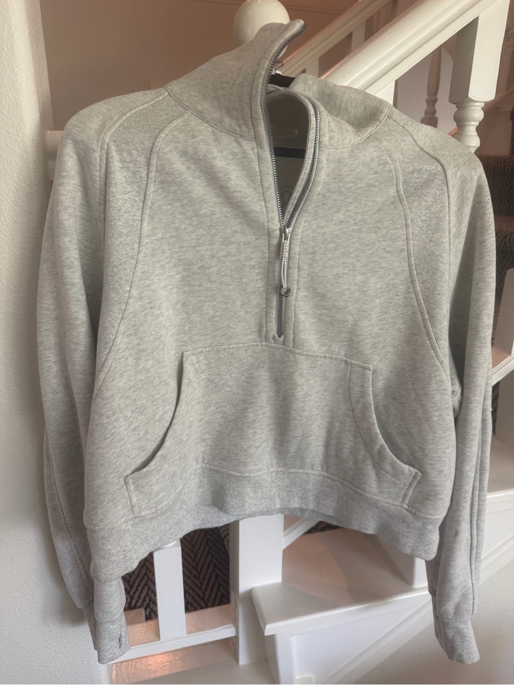 LUlulemon Gray Half-Zip Pullover Sweater